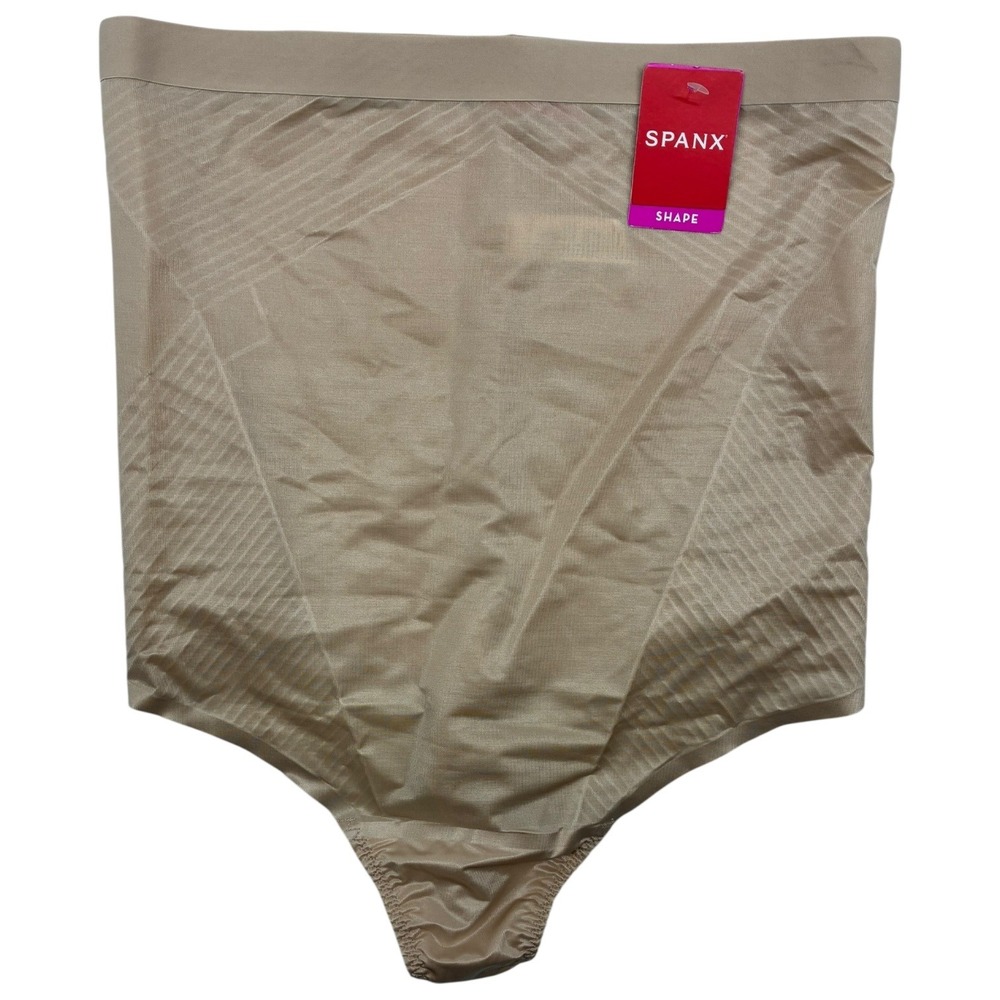 SPANX Thinstincts 2.0 High Waist Thong Shapewear‎ 1X Nude Beige Customer Return